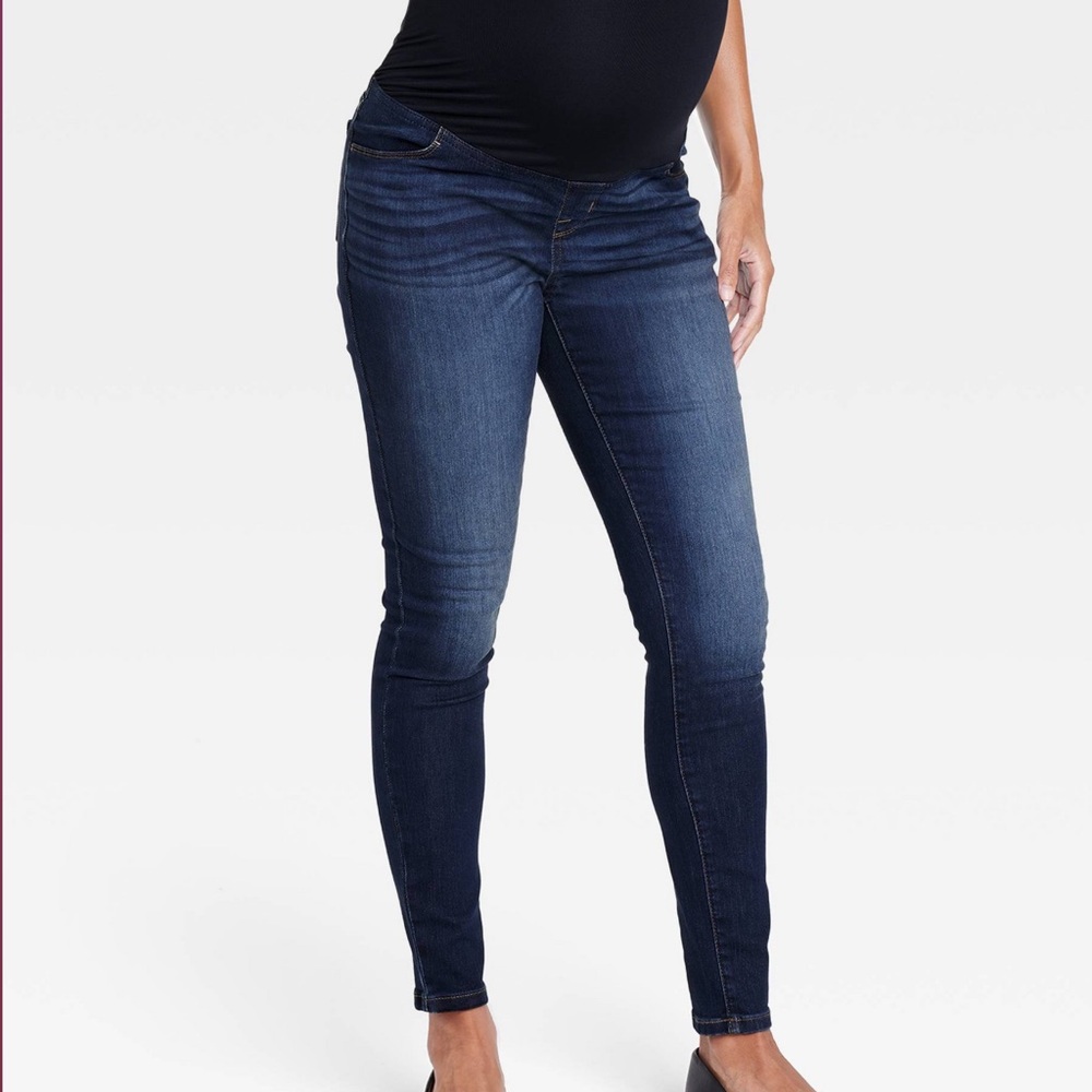 Isabel Maternity by Ingrid & Isabel Dark Blue Jeggings Over the Belly